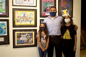 Family at Word and Image exhibit 